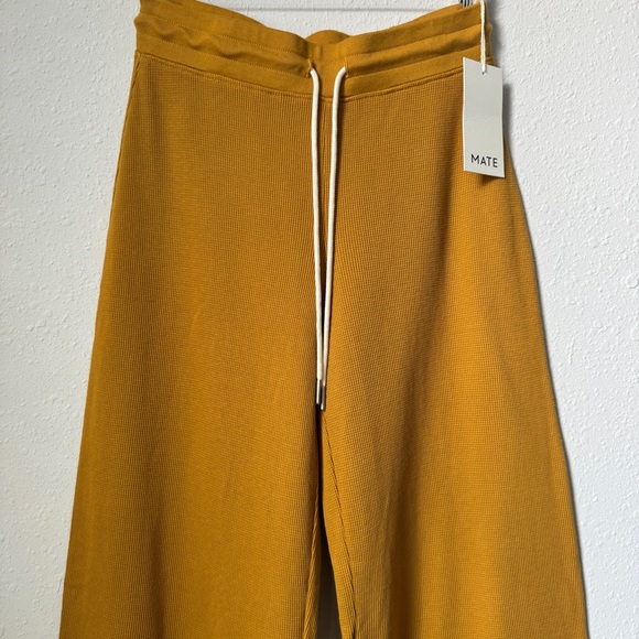 NWT Size S Mustard Yellow Wide Leg Flare Thermal Trouser Pant - MATE the Label - Picture 4 of 9